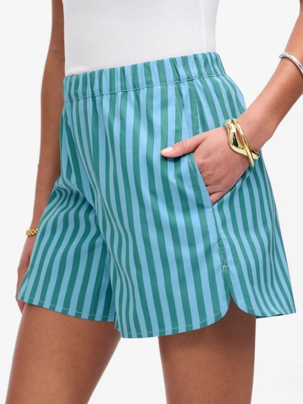 Madewell Striped Boxy Button-Up Shirt with Matching Shorts - Picture 7 of 16